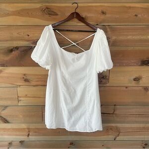 White Puff Sleeve Dress